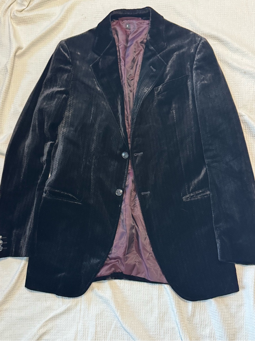 Armani collezioni Men's brown Velvet Blazer with Satin Lining